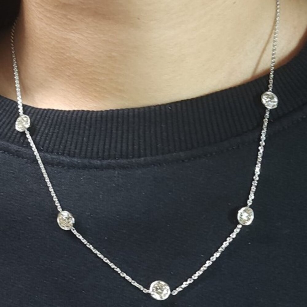14K Gold 5 Ct Lab Grown Diamond By the Yard Necklace